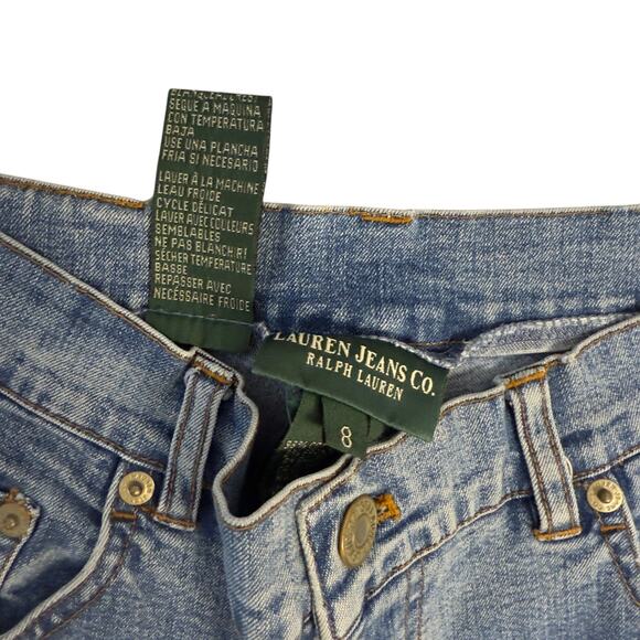 Ralph Lauren women’s sz. 8 denim blue jeans hi rise straight leg Tapered - Picture 6 of 6